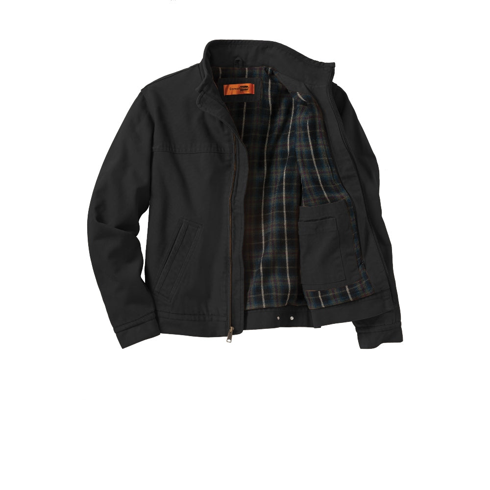 CornerStone® Washed Duck Cloth Flannel-Lined Work Jacket - Black