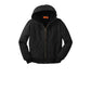 CornerStone® Washed Duck Cloth Insulated Hooded Work Jacket - Black