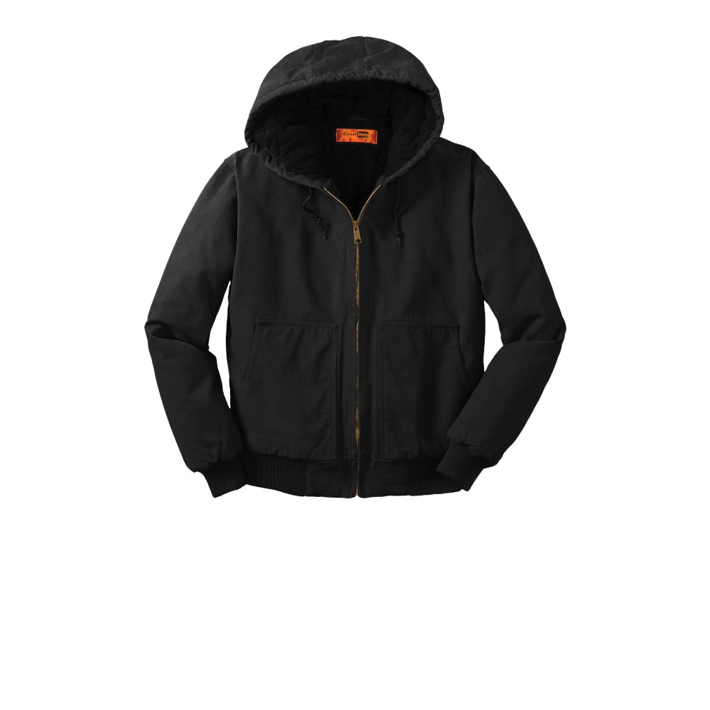 CornerStone® Washed Duck Cloth Insulated Hooded Work Jacket - Black