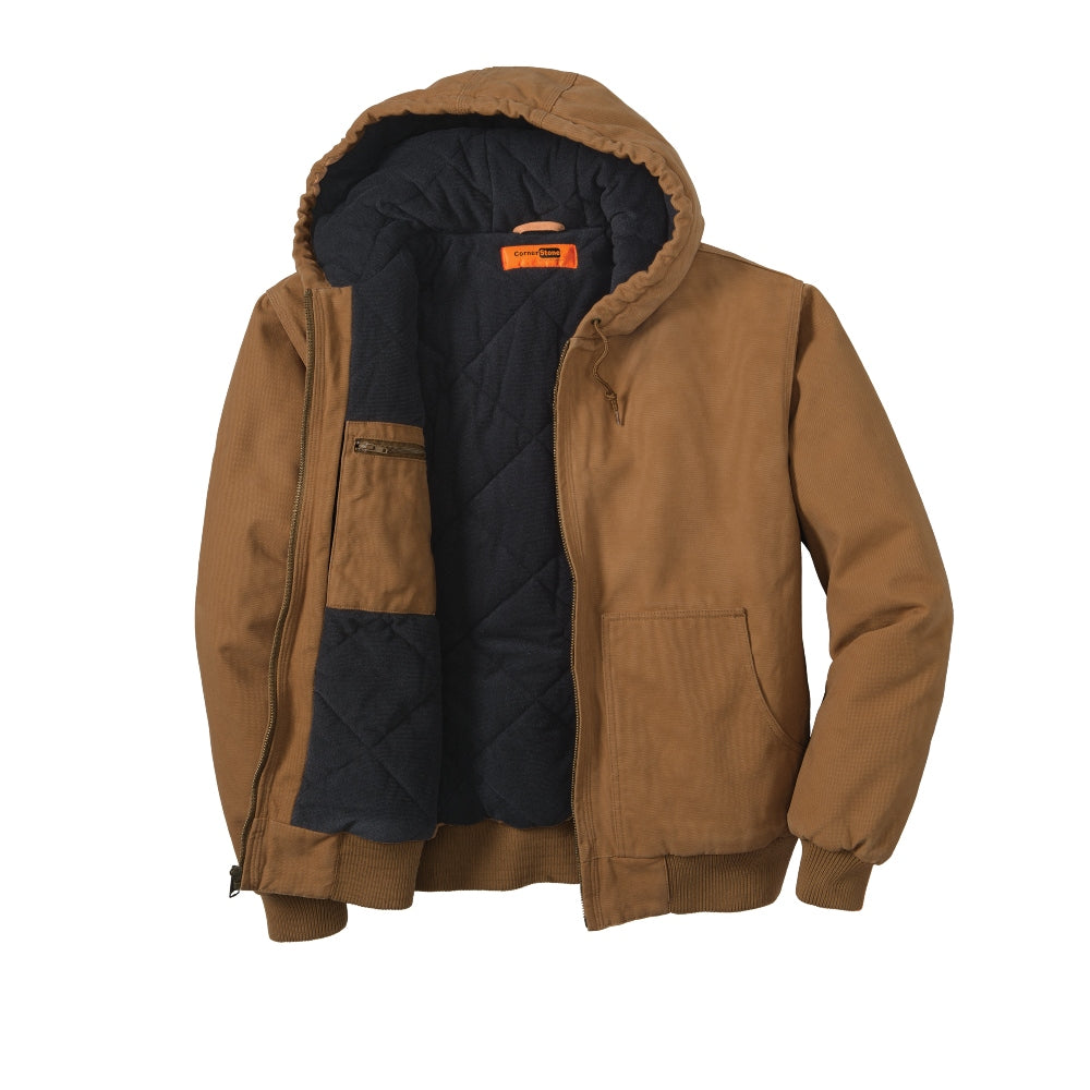 CornerStone® Washed Duck Cloth Insulated Hooded Work Jacket - Duck Brown