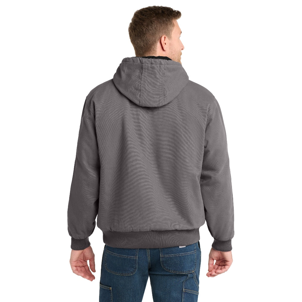 CornerStone® Washed Duck Cloth Insulated Hooded Work Jacket - Metal Grey
