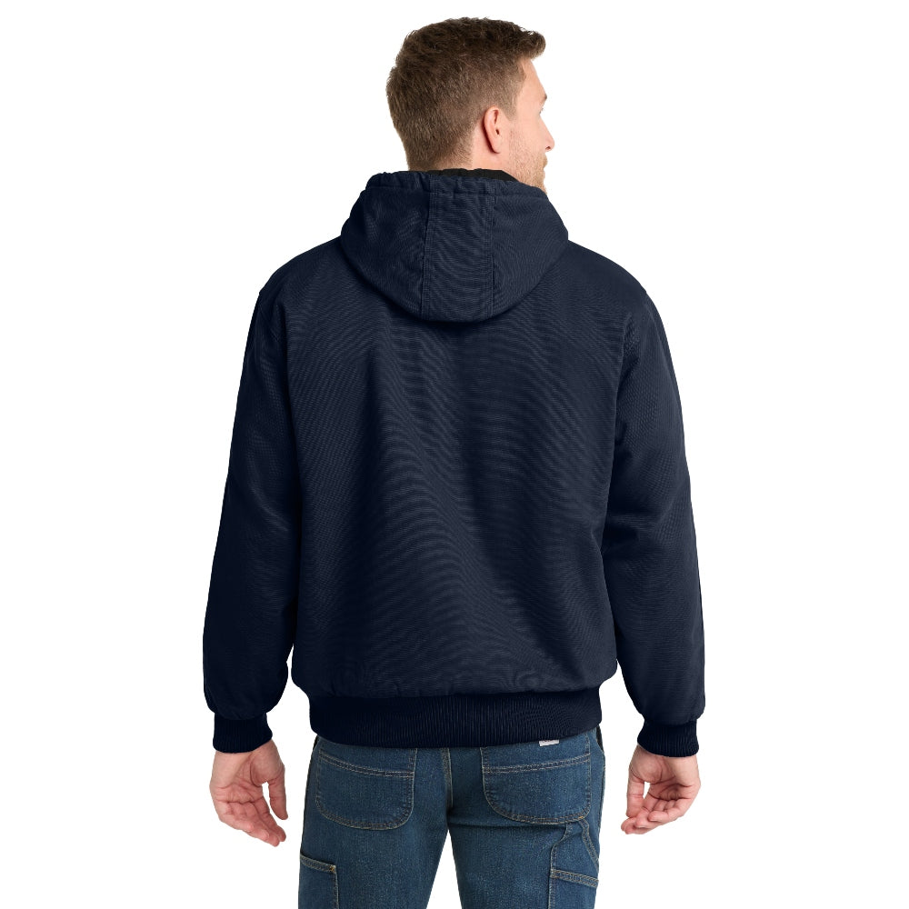 CornerStone® Washed Duck Cloth Insulated Hooded Work Jacket - Navy