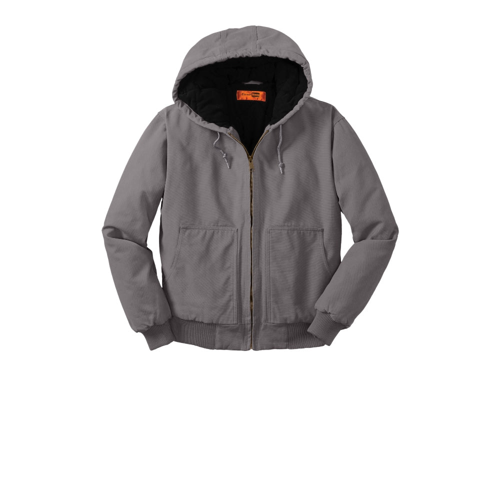 CornerStone® Washed Duck Cloth Insulated Hooded Work Jacket - Metal Grey