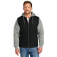 CornerStone® Duck Fleece Full-Zip Hooded Jacket - Black/Heather Grey