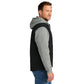 CornerStone® Duck Fleece Full-Zip Hooded Jacket - Black/Heather Grey