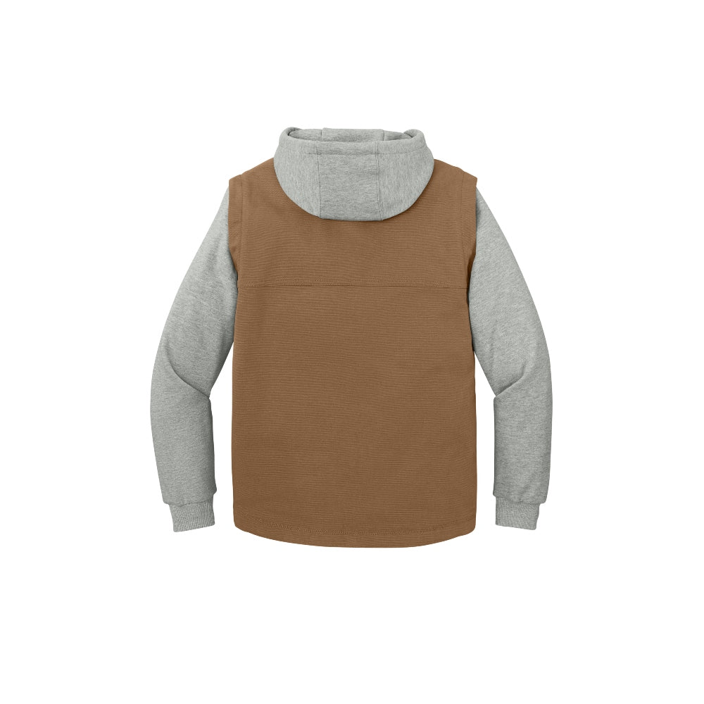 CornerStone® Duck Fleece Full-Zip Hooded Jacket - Duck Brown/Heather Grey