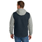 CornerStone® Duck Fleece Full-Zip Hooded Jacket - Navy/Heather Grey