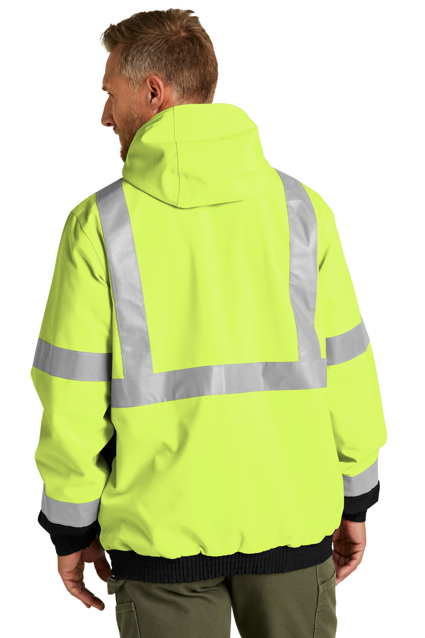 CornerStone® ANSI 107 Class 3 Waterproof Insulated Ripstop Bomber Jacket - Safety Yellow