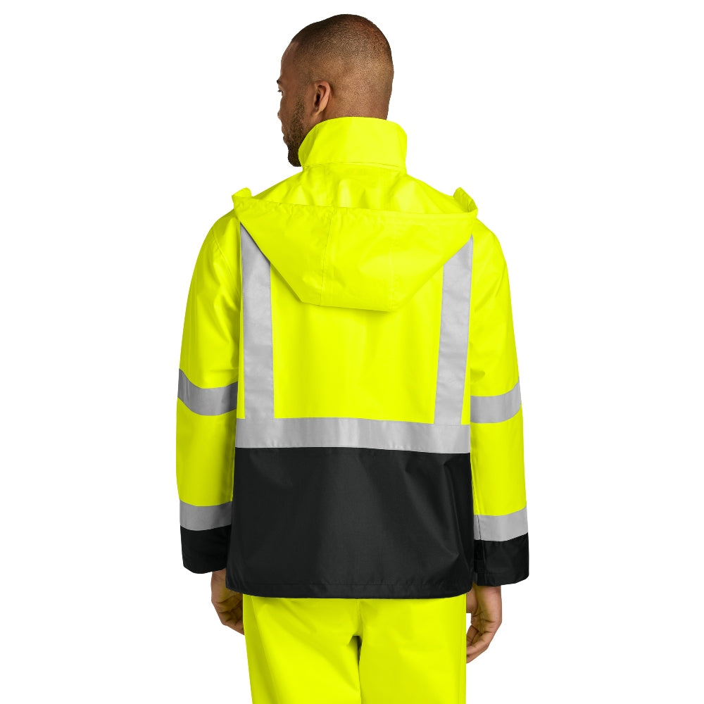 CornerStone® ANSI 107 Class 3 Rain Jacket - Safety Yellow / Black