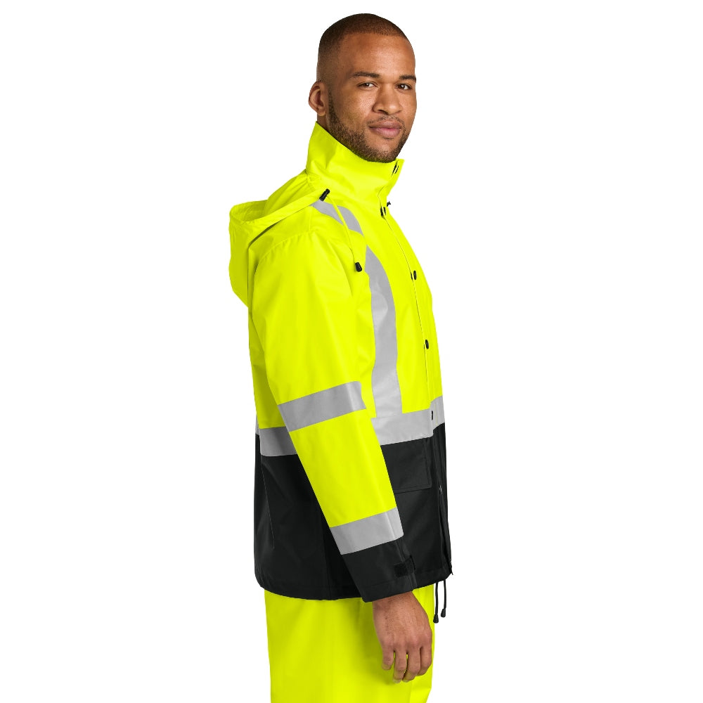 CornerStone® ANSI 107 Class 3 Rain Jacket - Safety Yellow / Black