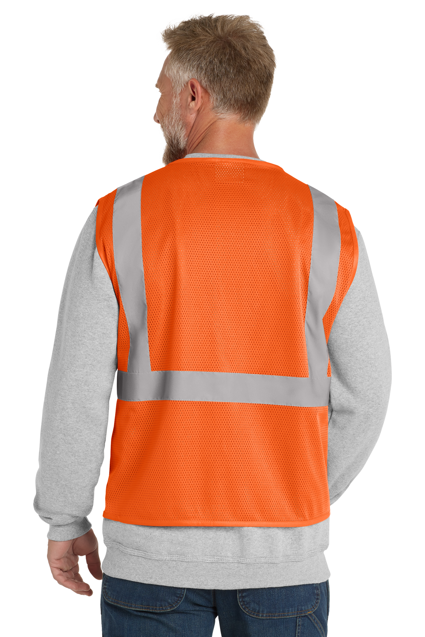 CornerStone® ANSI 107 Class 2 Economy Mesh Zippered Vest - Safety Orange