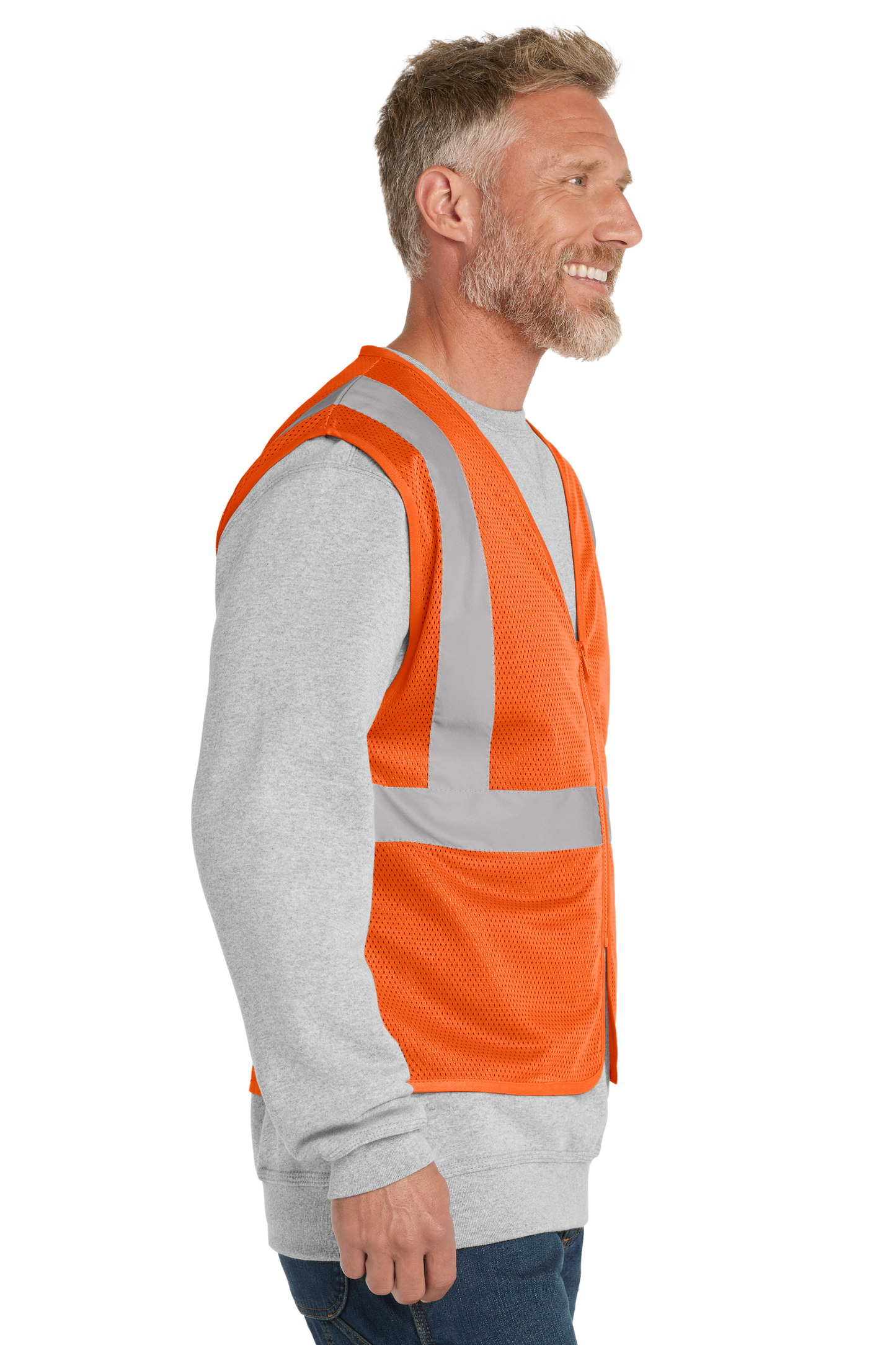 CornerStone® ANSI 107 Class 2 Economy Mesh Zippered Vest - Safety Orange