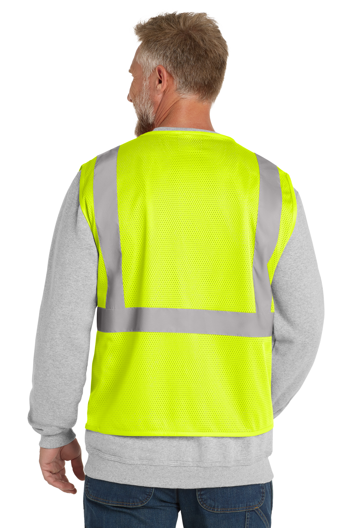 CornerStone® ANSI 107 Class 2 Economy Mesh Zippered Vest - Safety Yellow