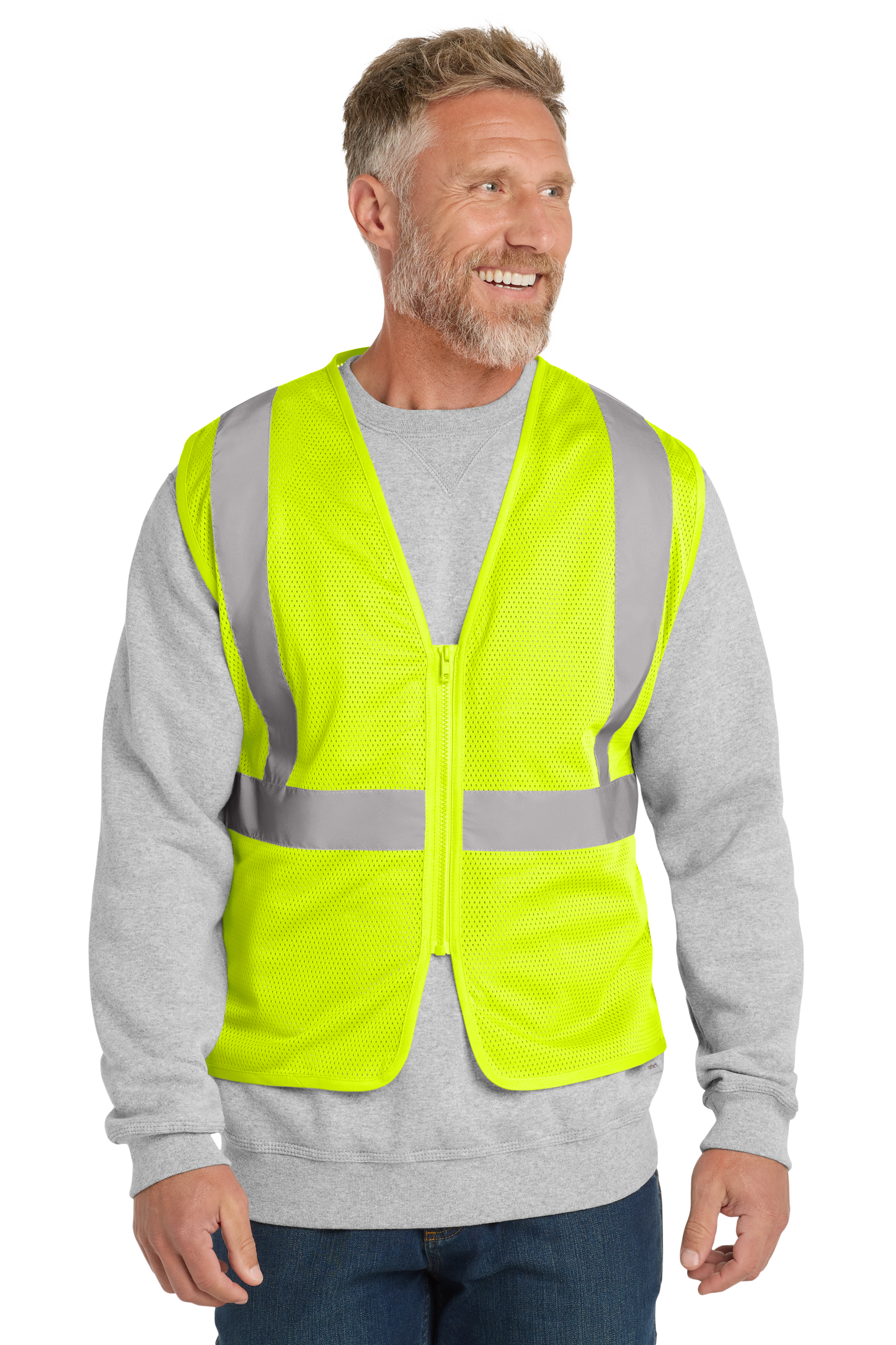 CornerStone® ANSI 107 Class 2 Economy Mesh Zippered Vest - Safety Yellow
