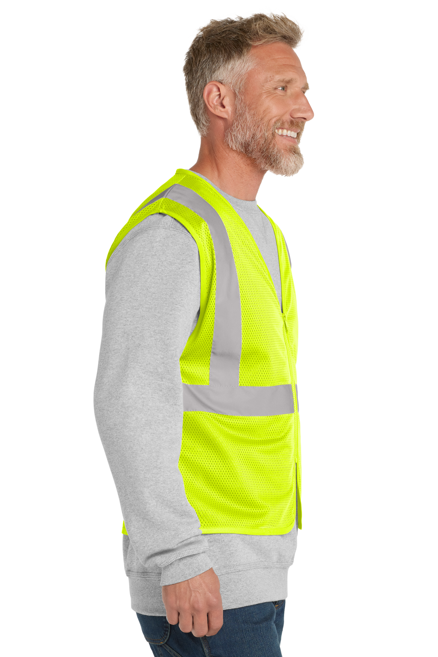 CornerStone® ANSI 107 Class 2 Economy Mesh Zippered Vest - Safety Yellow
