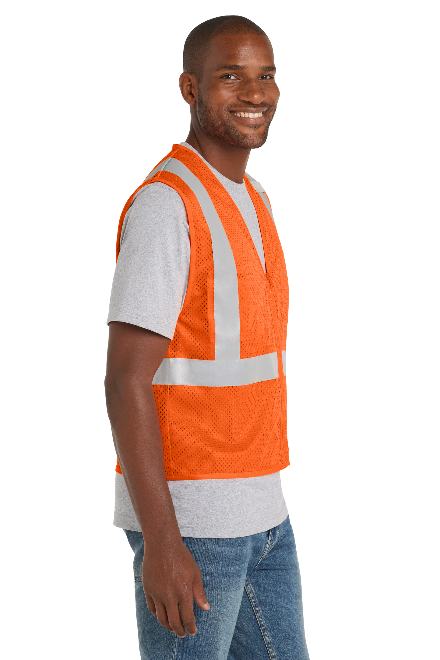 CornerStone® ANSI 107 Class 2 Mesh Zippered Vest - Safety Orange