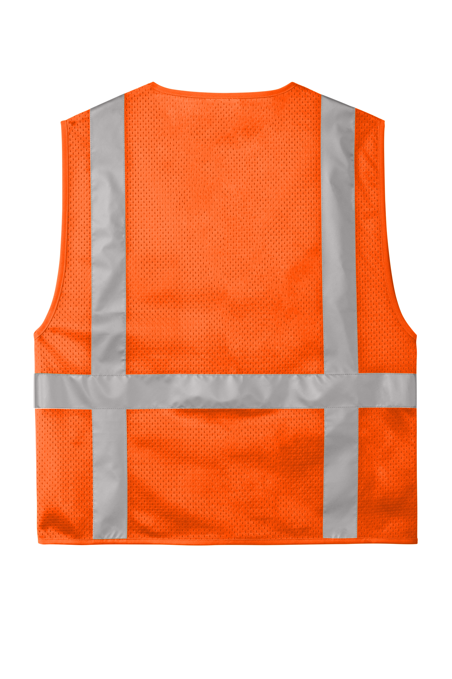 CornerStone® ANSI 107 Class 2 Mesh Six-Pocket Zippered Vest - Safety Orange