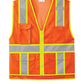 CornerStone® ANSI 107 Class 2 Surveyor Zippered Two-Tone Vest - Safety Orange