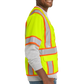 CornerStone® ANSI 107 Class 3 Surveyor Mesh Zippered Two-Tone Short Sleeve Vest - Safety Yellow
