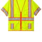 CornerStone® ANSI 107 Class 3 Surveyor Mesh Zippered Two-Tone Short Sleeve Vest - Safety Yellow