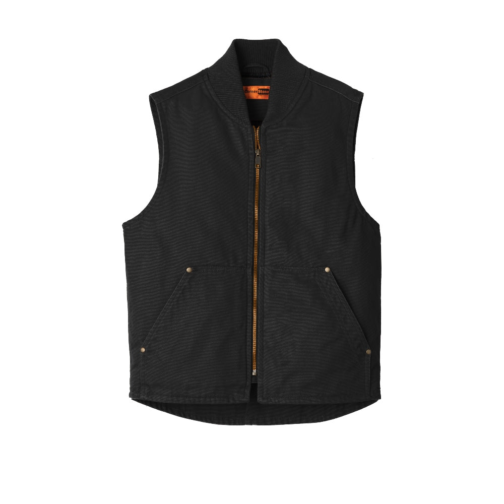 CornerStone® Washed Duck Cloth Vest - Black