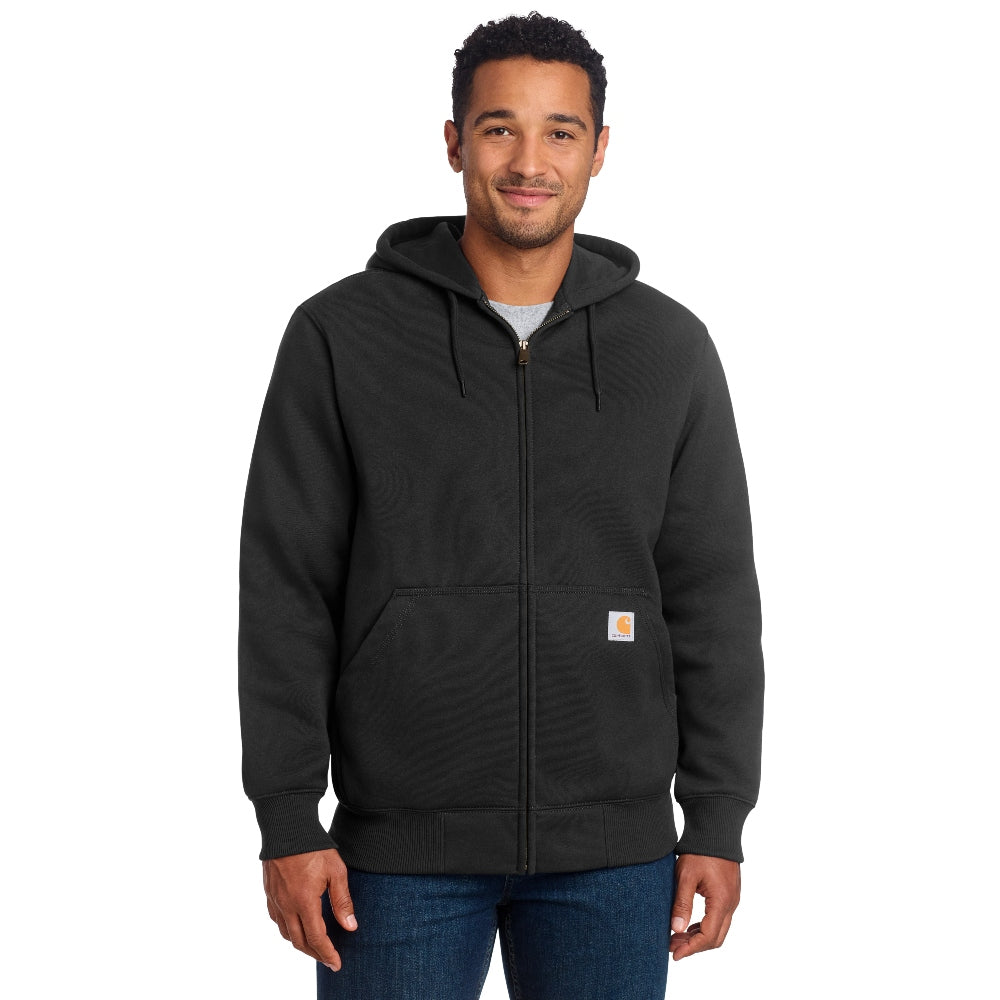Carhartt® Rain Defender® Paxton Heavyweight Hooded Zip-Front Sweatshirt - Black