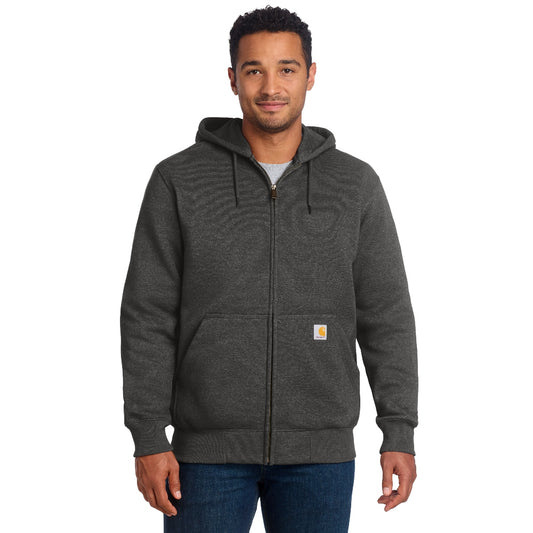Carhartt® Rain Defender® Paxton Heavyweight Hooded Zip-Front Sweatshirt - Carbon Heather