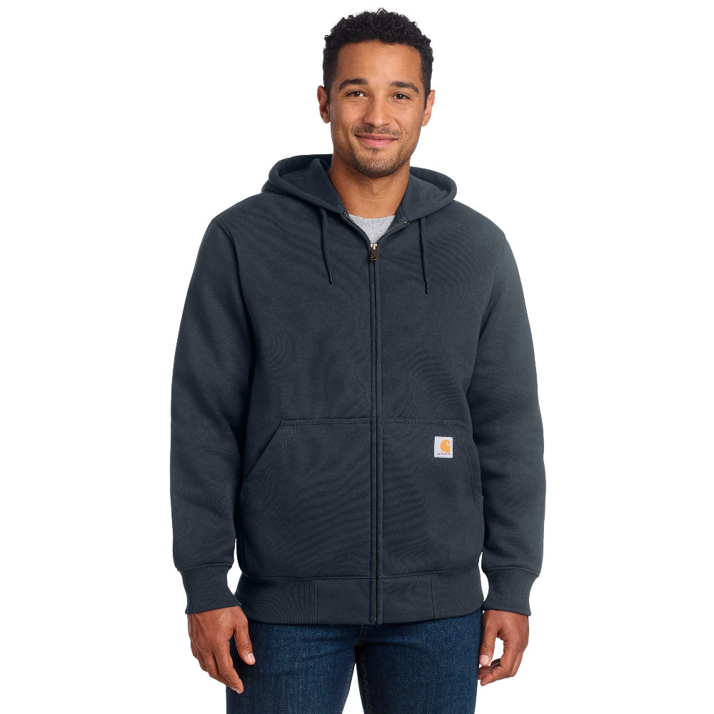 Carhartt® Rain Defender® Paxton Heavyweight Hooded Zip-Front Sweatshirt - New Navy