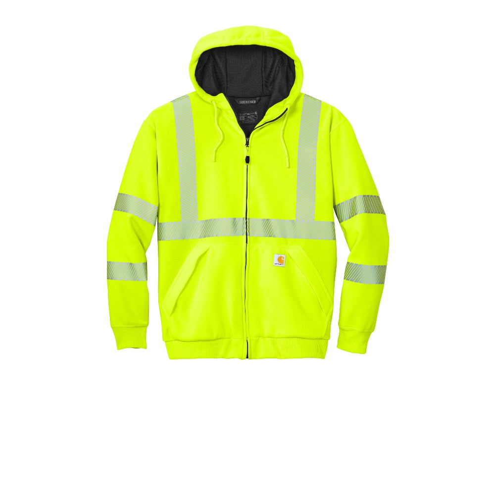 Carhartt® ANSI 107 Class 3 Lined Full-Zip Sweatshirt - Brite Lime