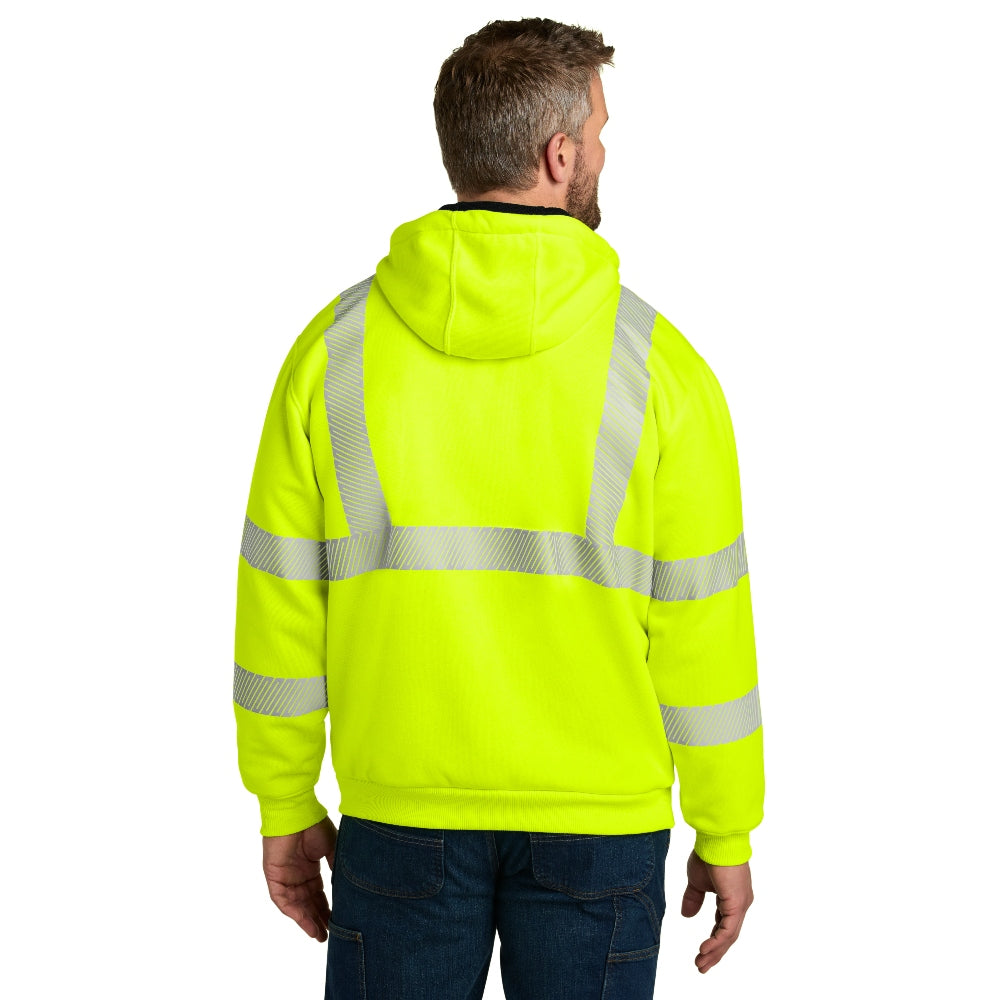 Carhartt® ANSI 107 Class 3 Lined Full-Zip Sweatshirt - Brite Lime