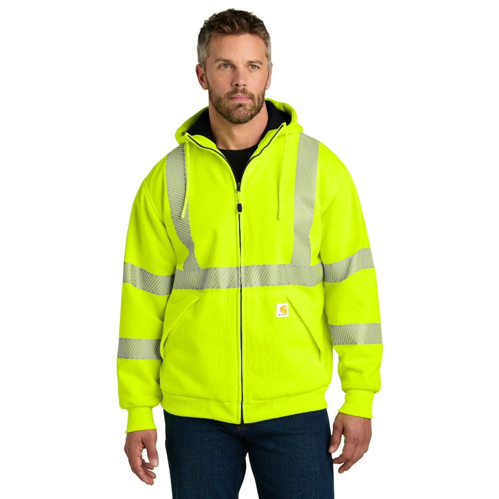 Carhartt® ANSI 107 Class 3 Lined Full-Zip Sweatshirt - Brite Lime