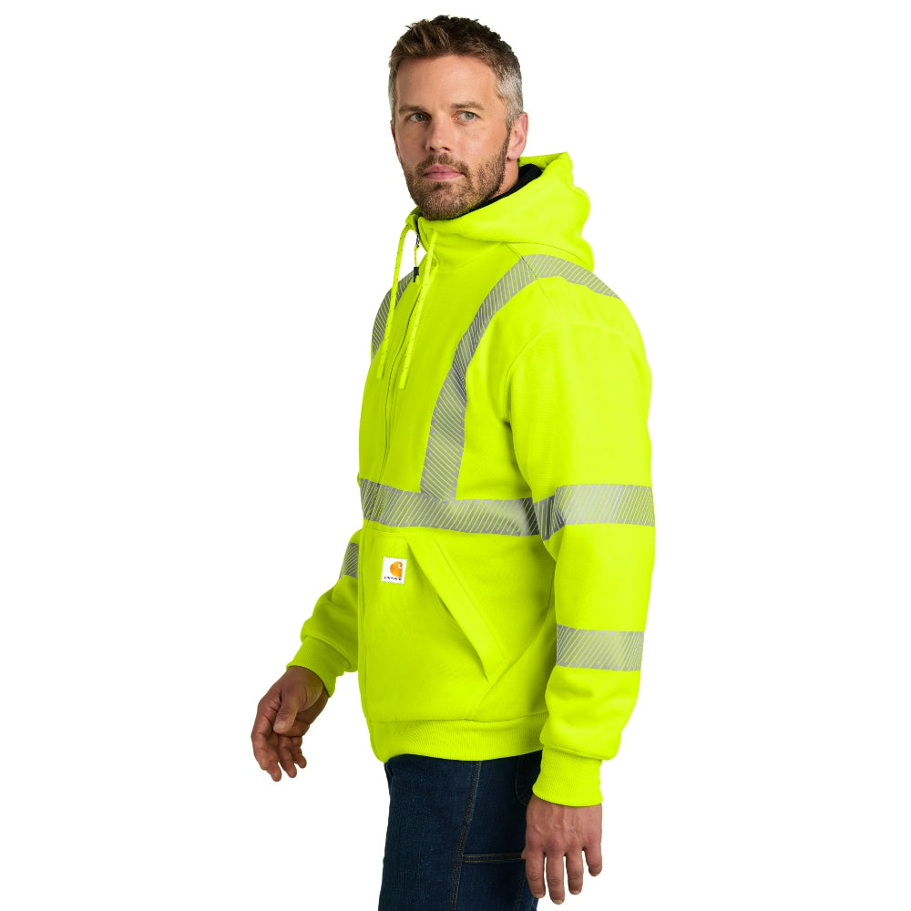 Carhartt® ANSI 107 Class 3 Lined Full-Zip Sweatshirt - Brite Lime