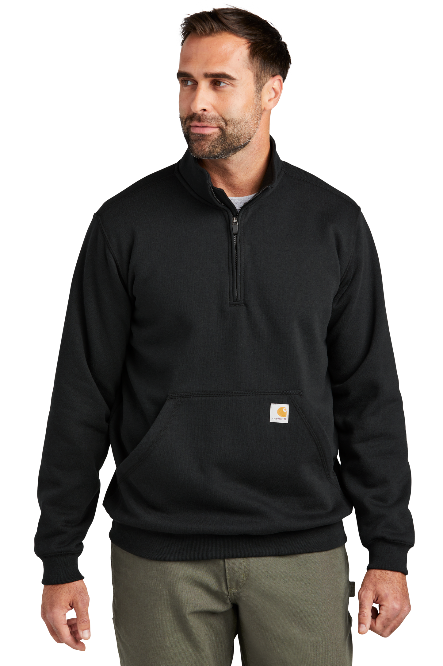 Carhartt® Midweight 1/4-Zip Mock Neck Sweatshirt - Black