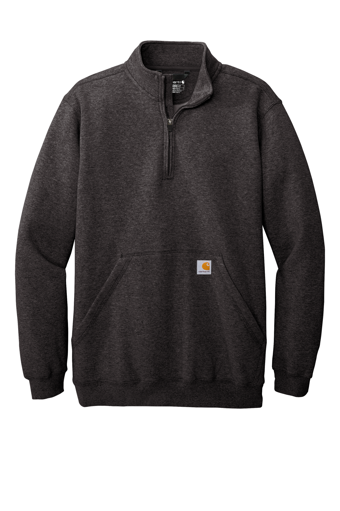 Carhartt® Midweight 1/4-Zip Mock Neck Sweatshirt - Carbon Heather