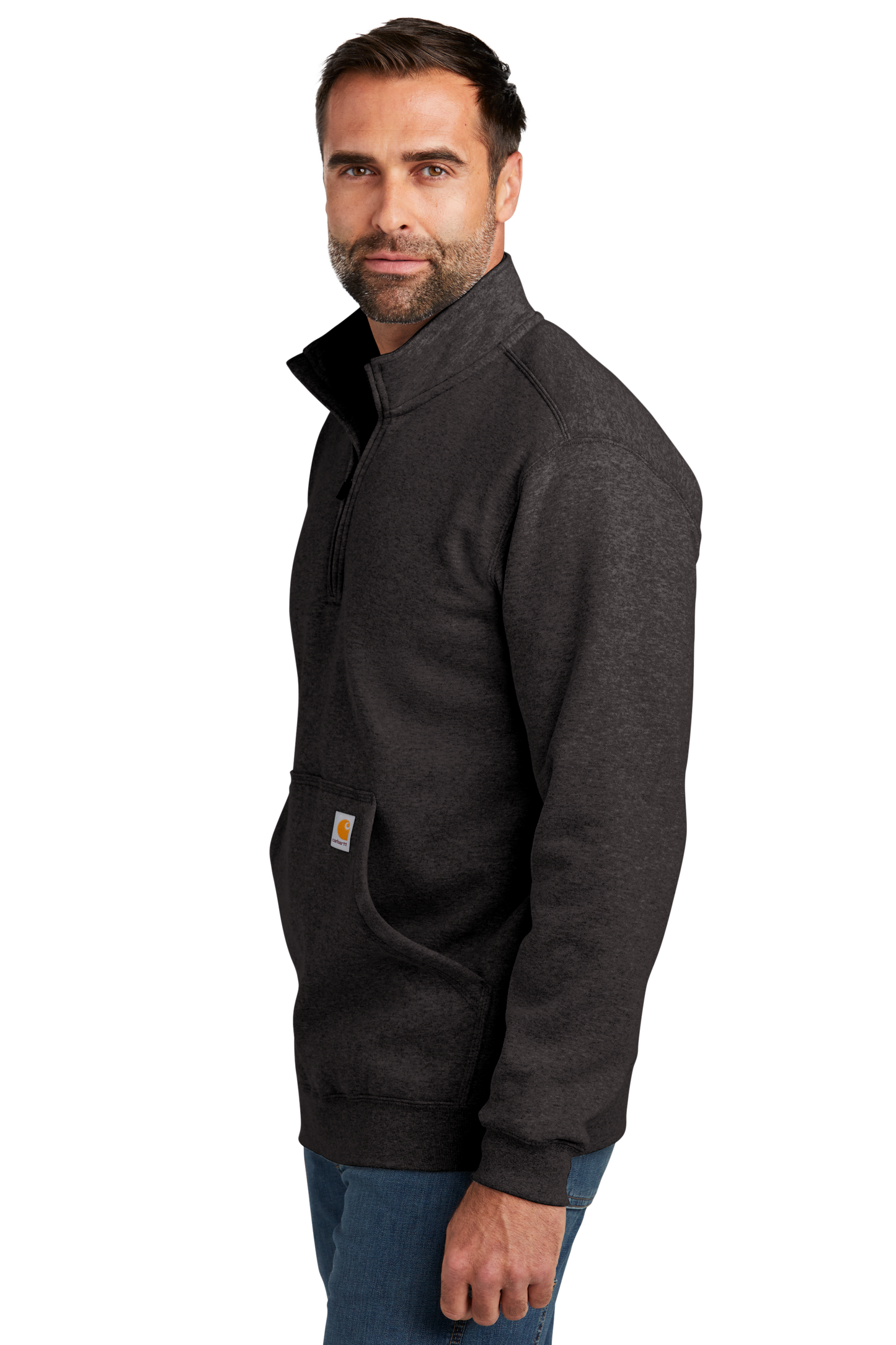 Carhartt® Midweight 1/4-Zip Mock Neck Sweatshirt - Carbon Heather
