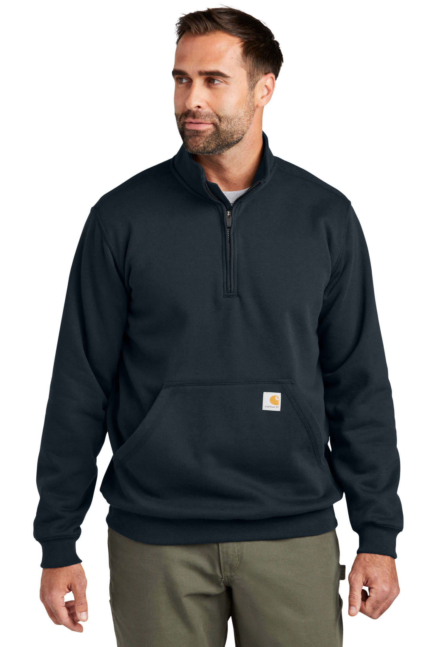 Carhartt® Midweight 1/4-Zip Mock Neck Sweatshirt - New Navy