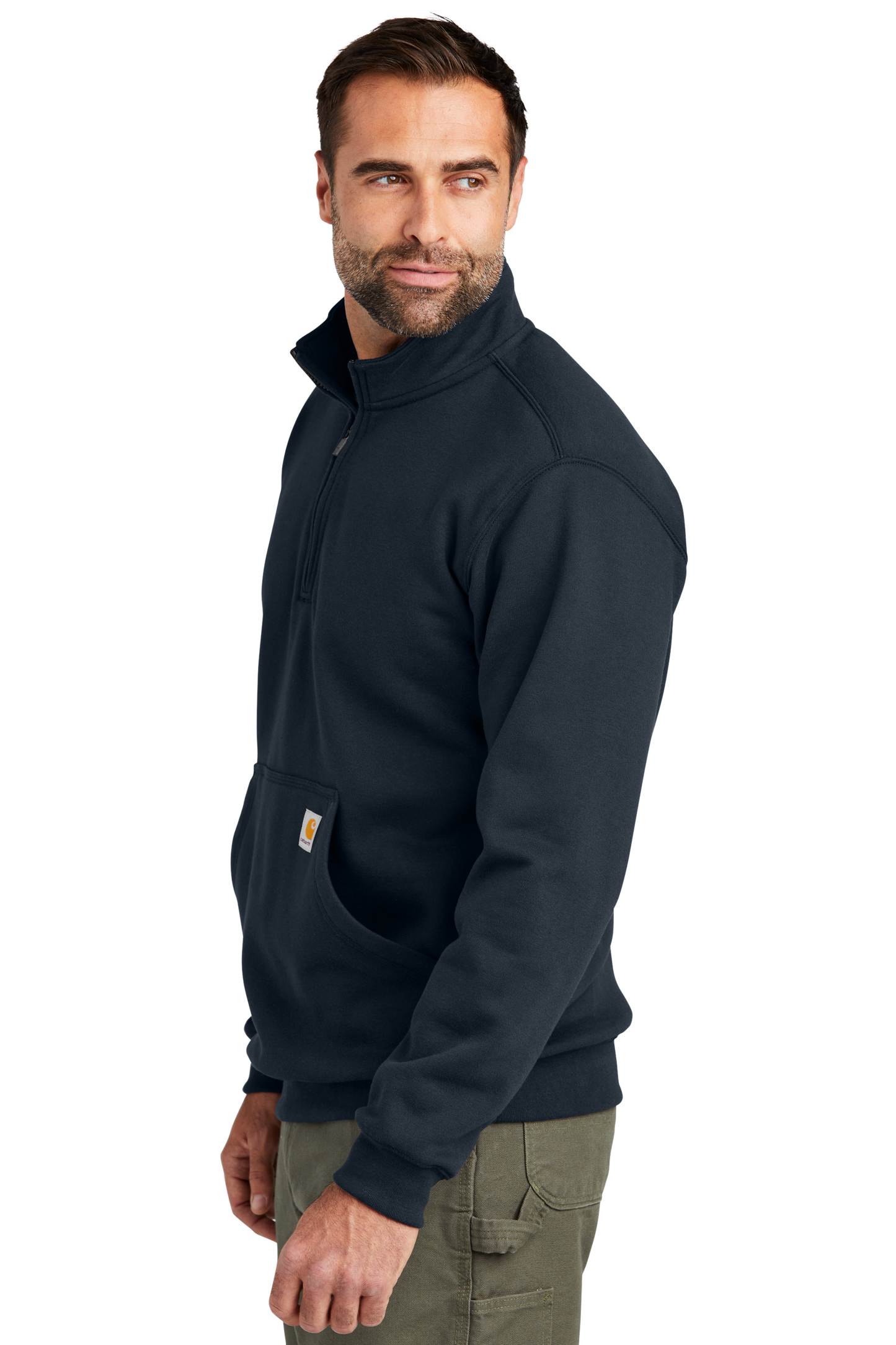 Carhartt® Midweight 1/4-Zip Mock Neck Sweatshirt - New Navy