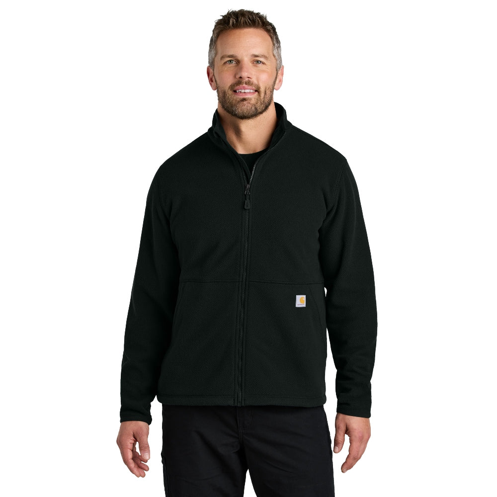 Carhartt® Textured Full-Zip Fleece Jacket - Black