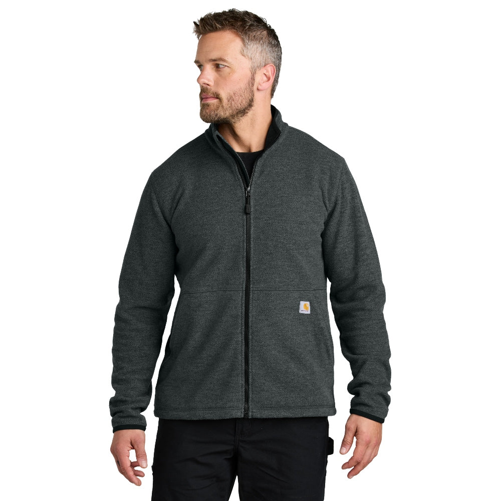 Carhartt® Textured Full-Zip Fleece Jacket - Carbon Heather