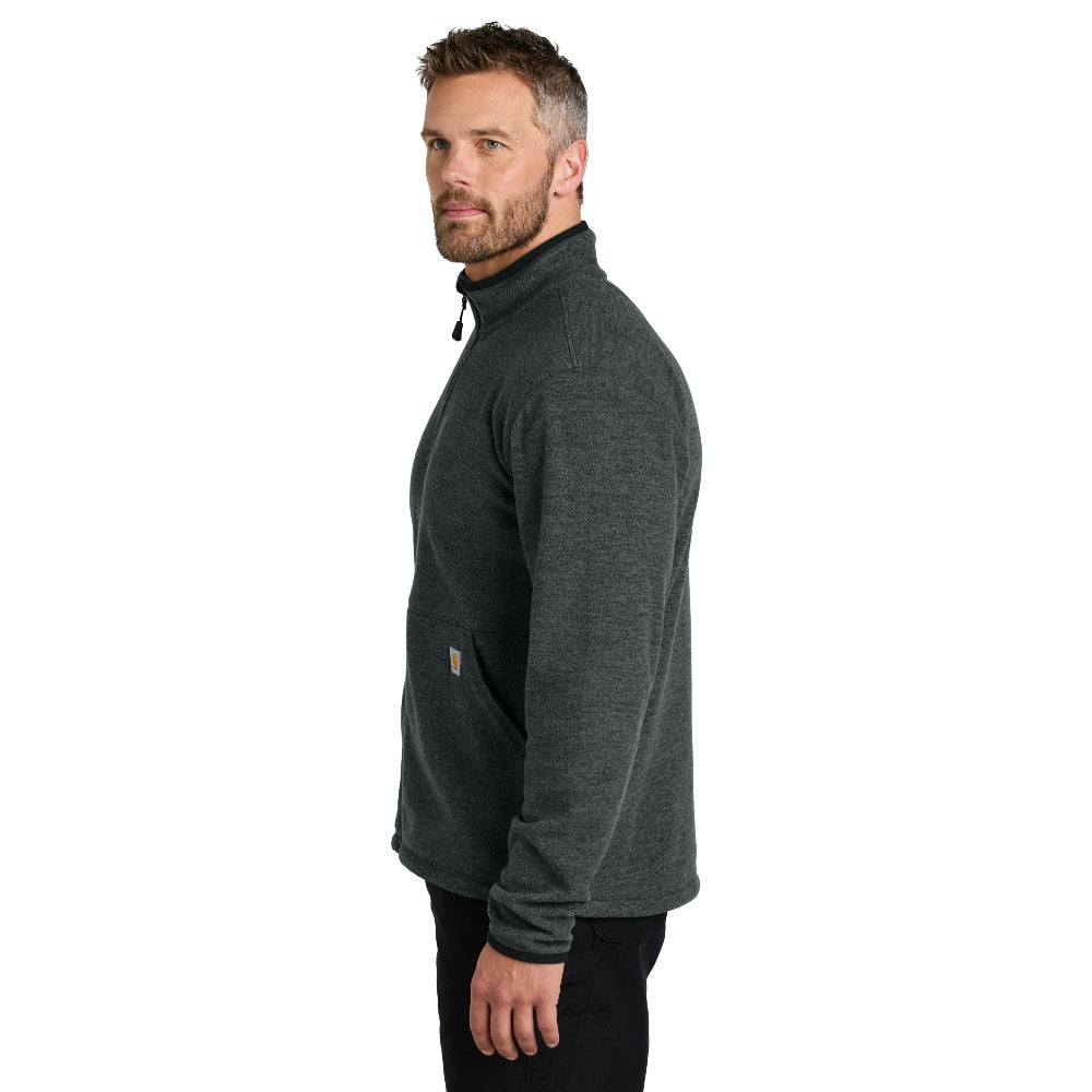 Carhartt® Textured Full-Zip Fleece Jacket - Carbon Heather