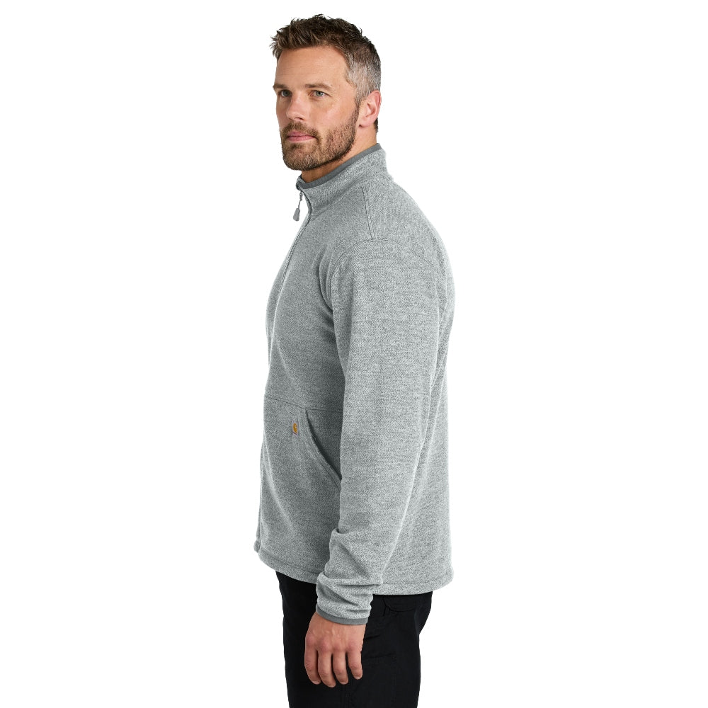 Carhartt® Textured Full-Zip Fleece Jacket - Heather Grey