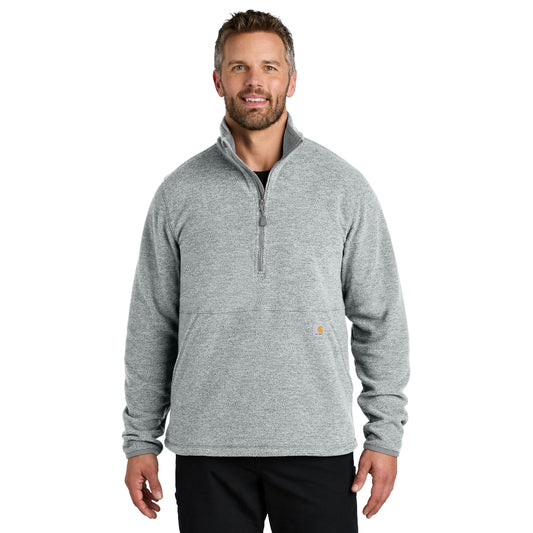 Carhartt® Textured 1/2-Zip Fleece Jacket - Heather Grey