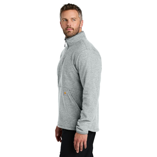 Carhartt® Textured 1/2-Zip Fleece Jacket - Heather Grey