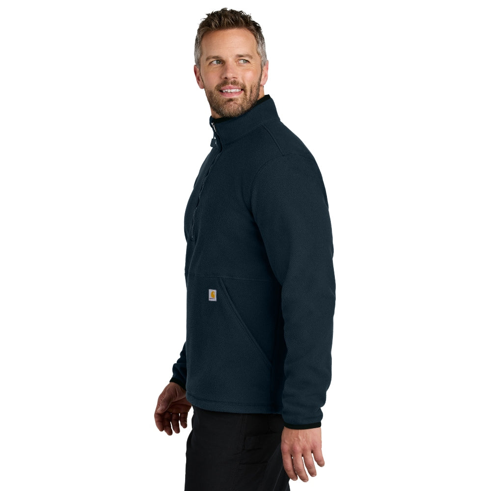 Carhartt® Textured 1/2-Zip Fleece Jacket - Navy