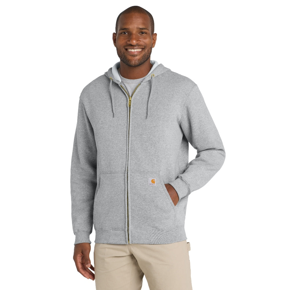 Carhartt® Midweight Hooded Zip-Front Sweatshirt - Heather Grey