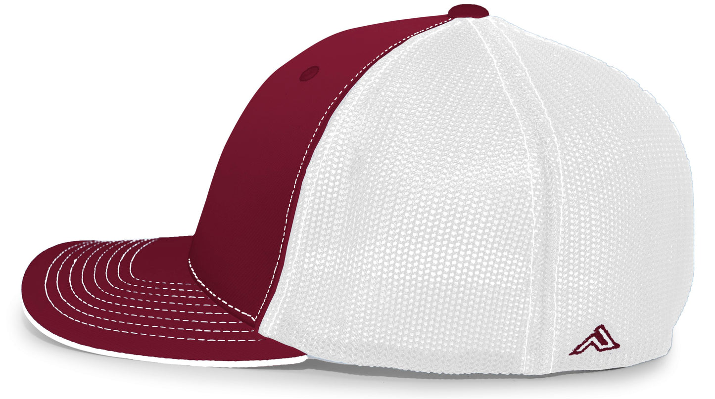 Pacific Headwear Trucker PacFlex Cap - Cardinal/White