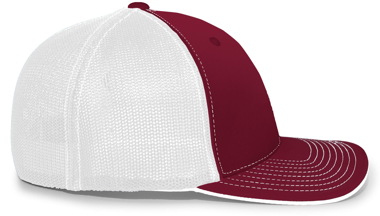 Pacific Headwear Trucker PacFlex Cap - Cardinal/White