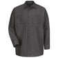 Red Kap® Long Sleeve Industrial Work Shirt  - Charcoal