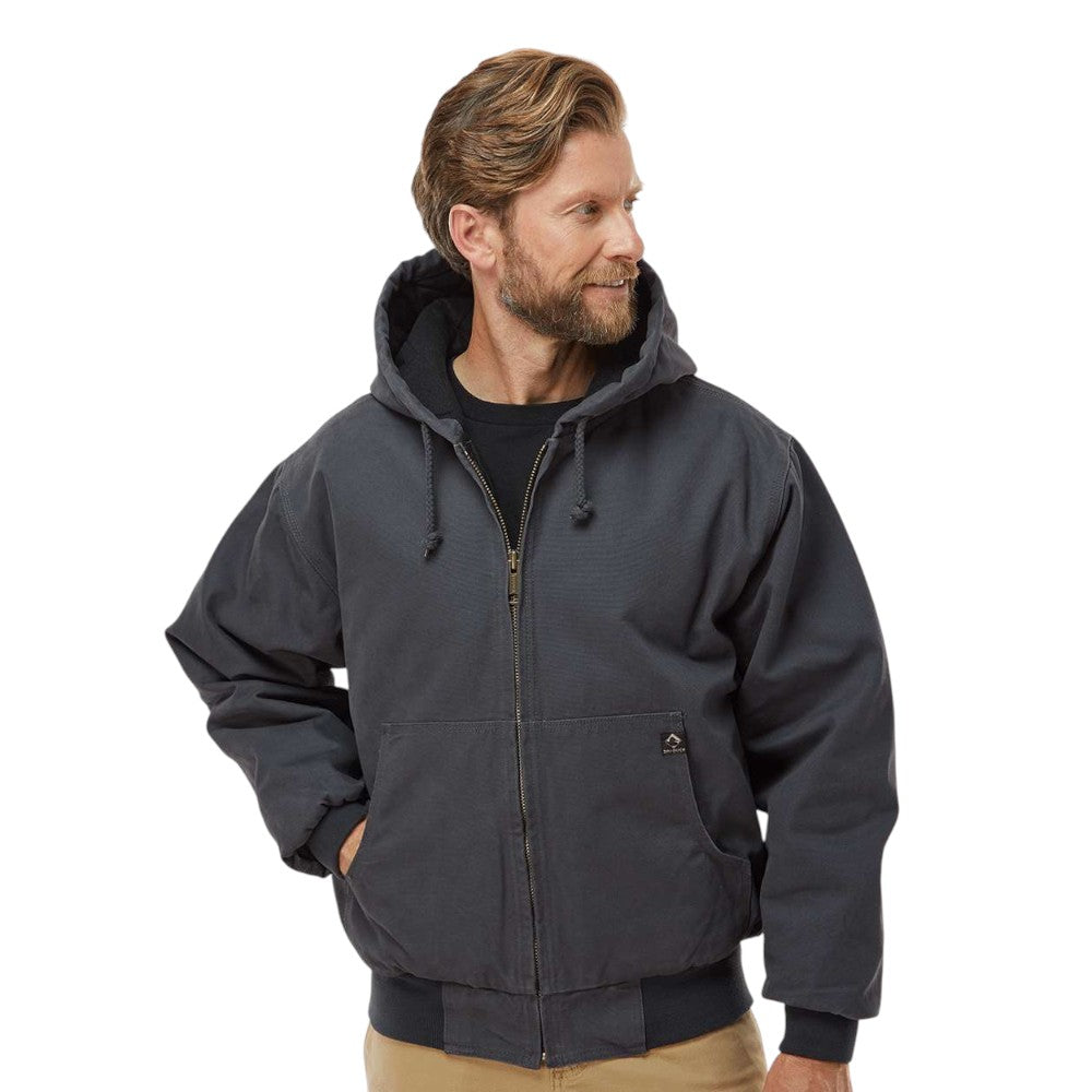 DRI DUCK Men's Cheyenne Boulder Cloth™ Hooded Jacket with Tricot Quilt Lining - Charcoal