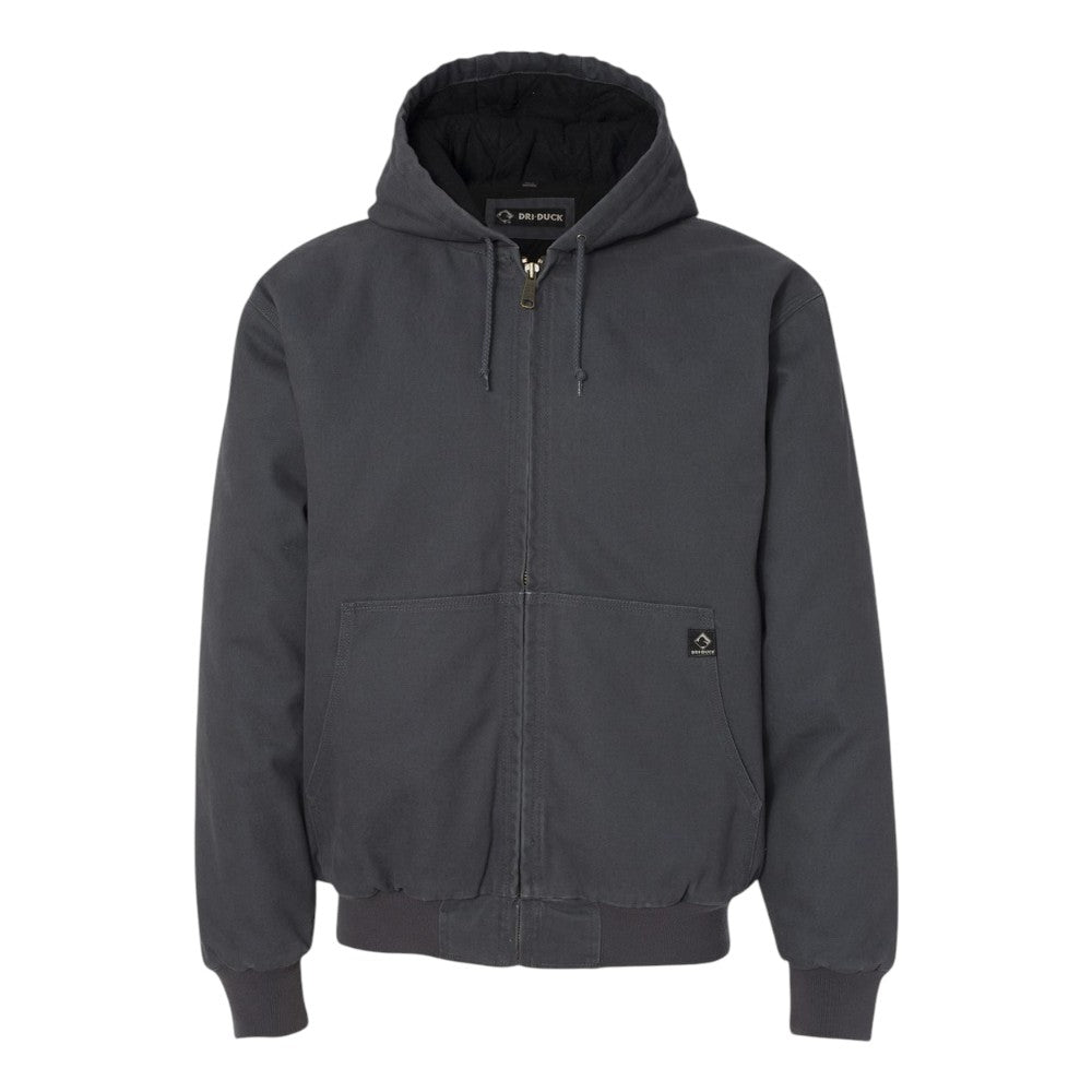 DRI DUCK Men's Cheyenne Boulder Cloth™ Hooded Jacket with Tricot Quilt Lining - Charcoal